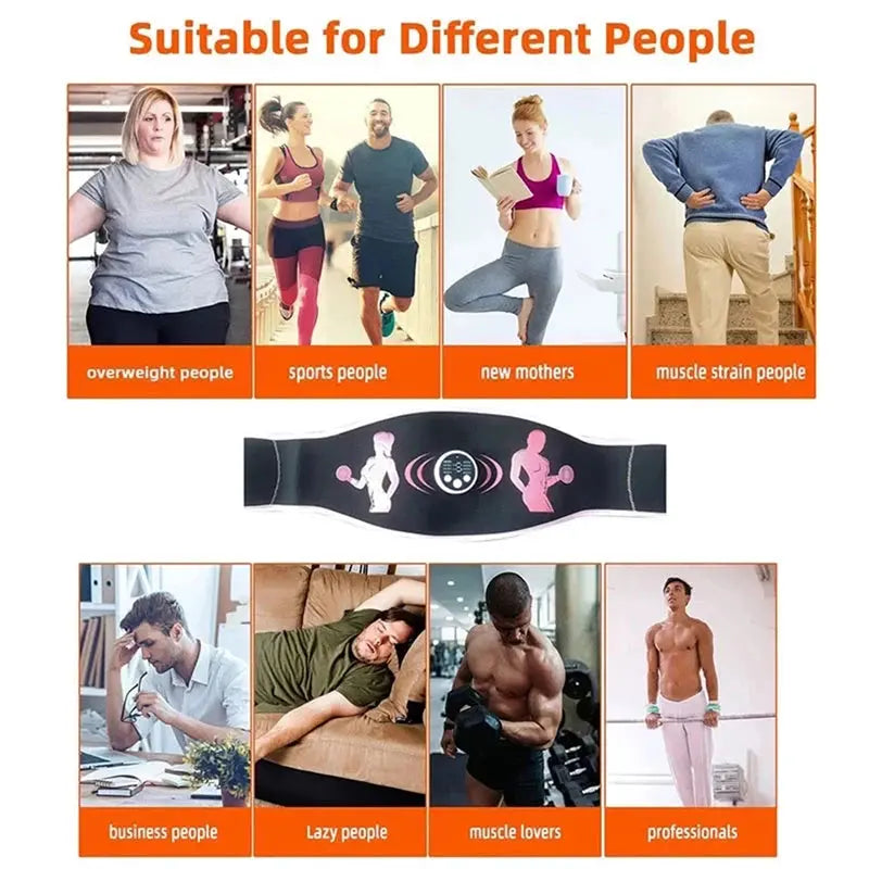 EMS Slimming Belt – USB Rechargeable Abdominal Muscle Stimulator