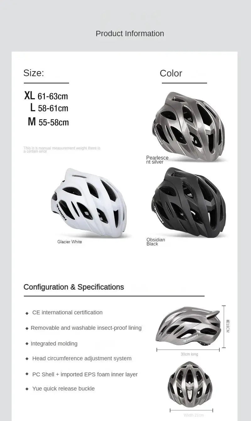 MOON Sports Bicycle Helmet – Lightweight PC+EPS Road Cycling Helmet PeakPursuitFitness