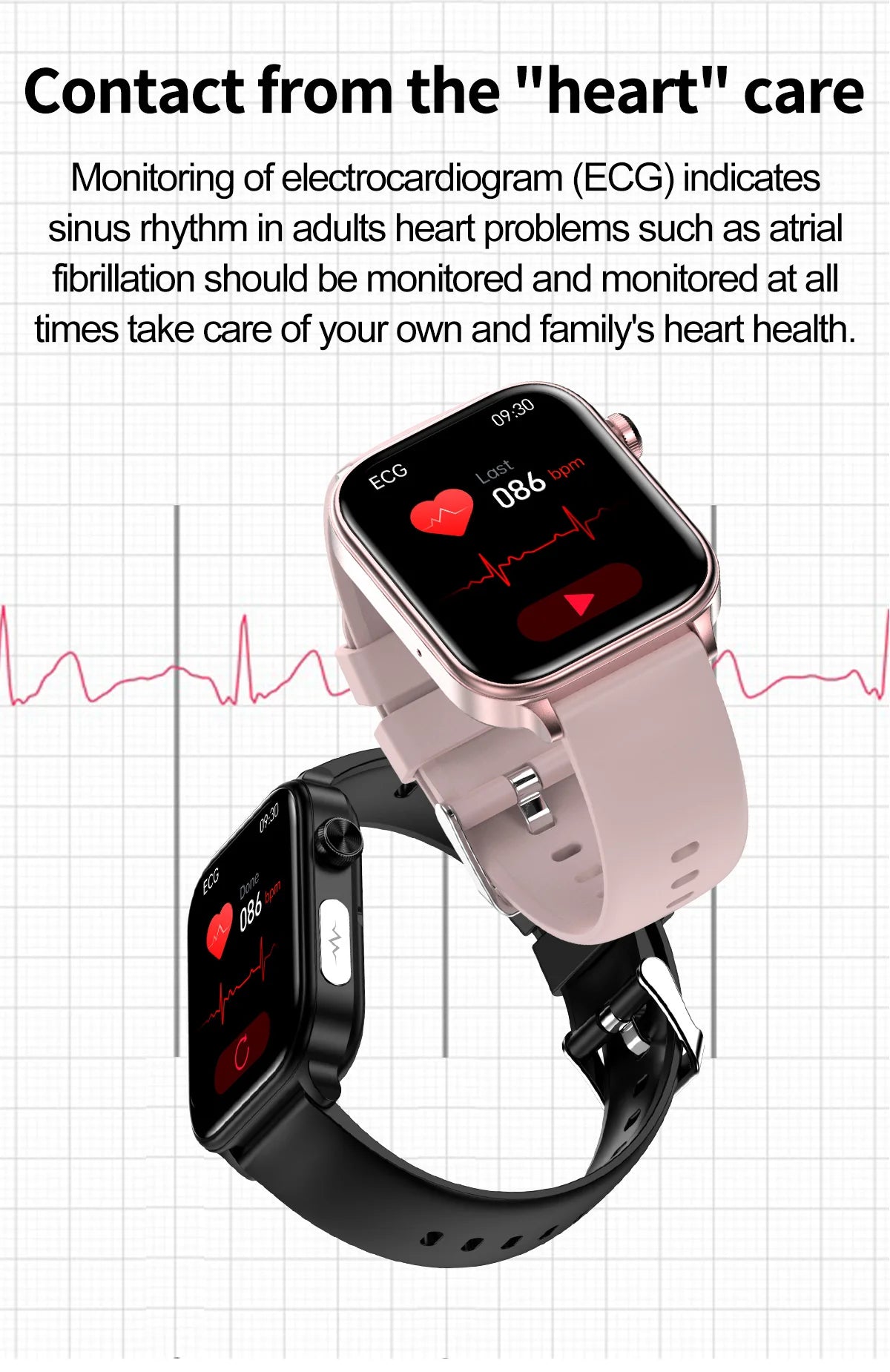 LIGE 2025 Smart Watch – ECG+PPG, Blood Lipid & Uric Acid Monitor, BT Call