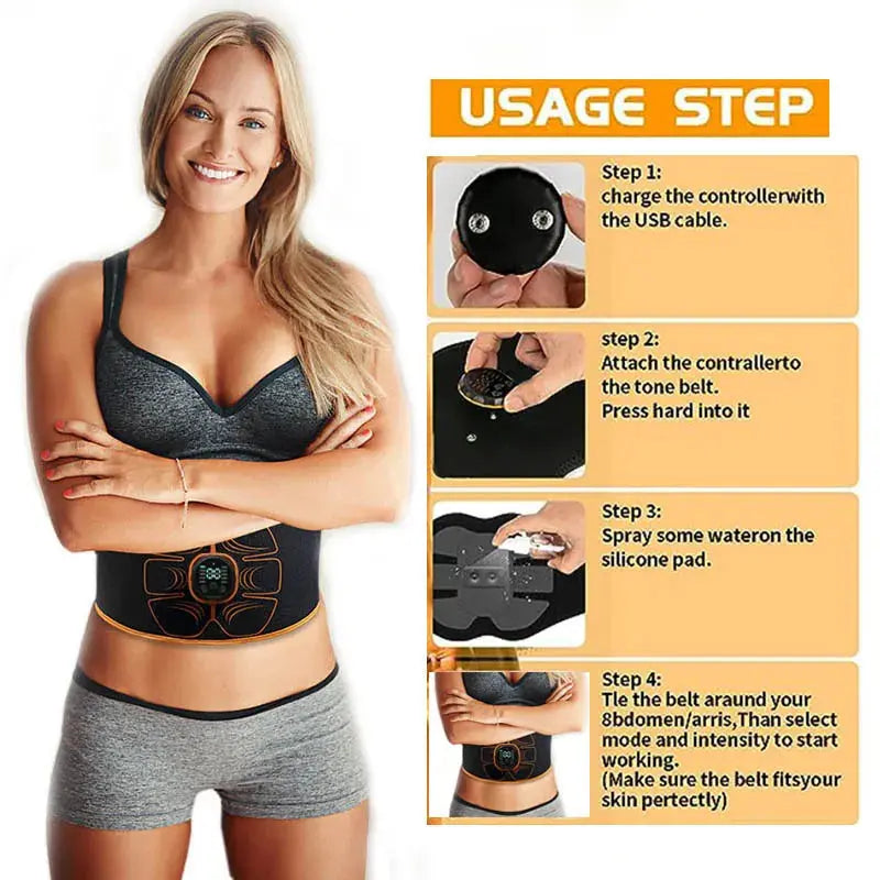 EMS Ab Stimulator – USB Rechargeable Abs & Muscle Trainer