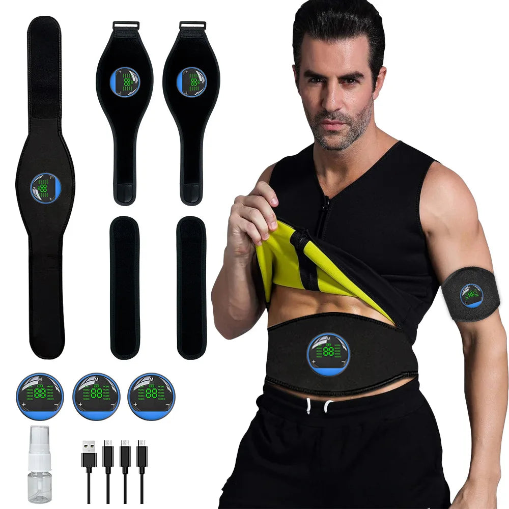 Smart EMS Fitness Belt – Rechargeable Abs Trainer with LED Display