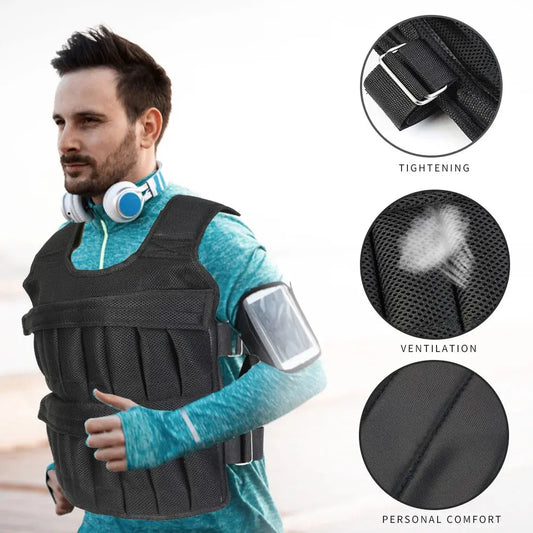 Adjustable Weighted Vest – 3/15/35kg Training Jacket for Running & Workouts
