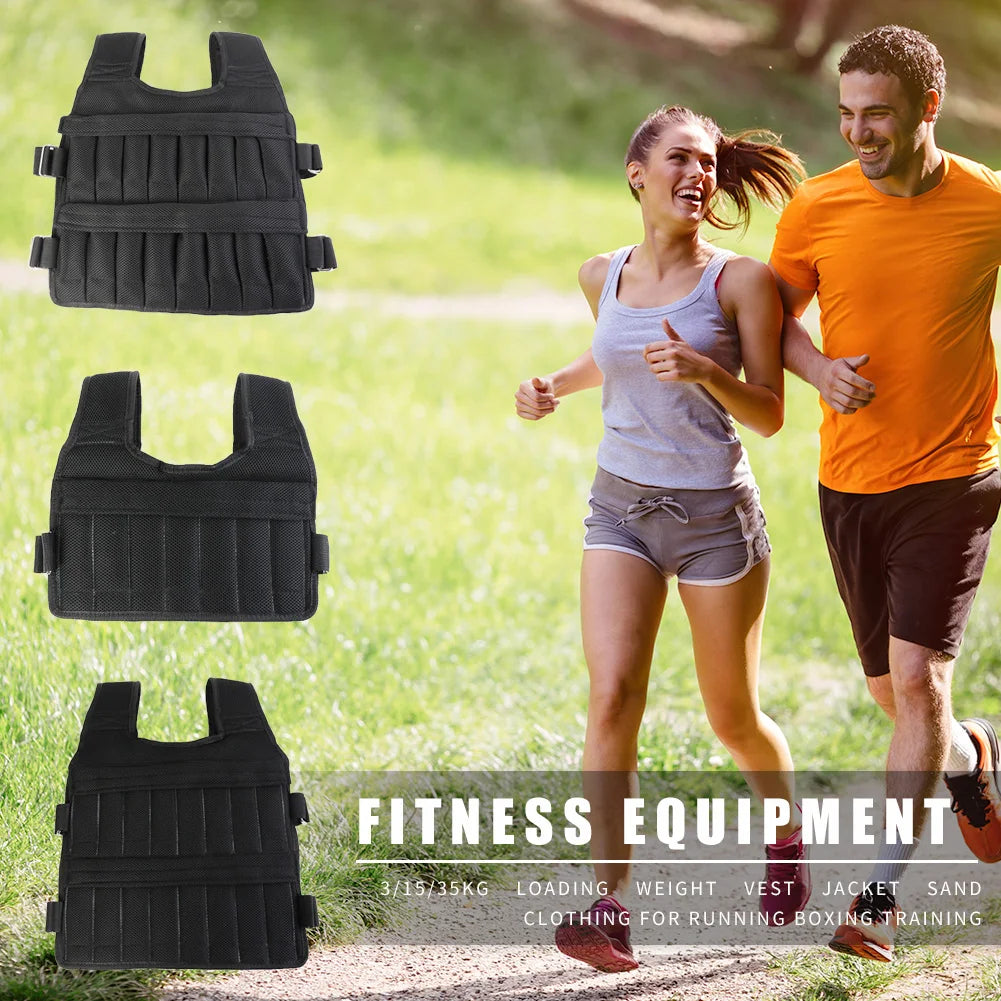 Adjustable Weighted Vest – 3/15/35kg Training Jacket for Running & Workouts