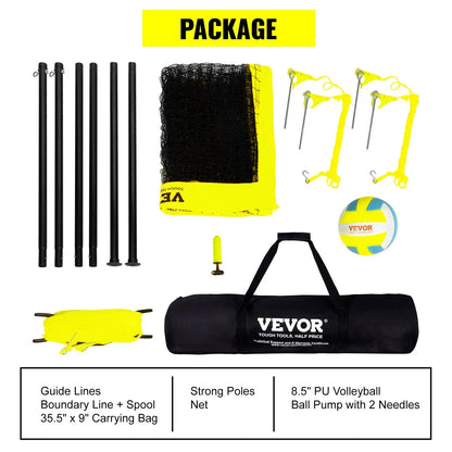 VEVOR Outdoor Volleyball Net Set with Adjustable Poles