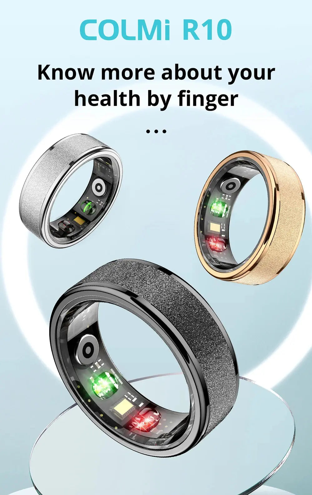 COLMI R10 Smart Ring – Health & Sleep Tracker with Charging Case