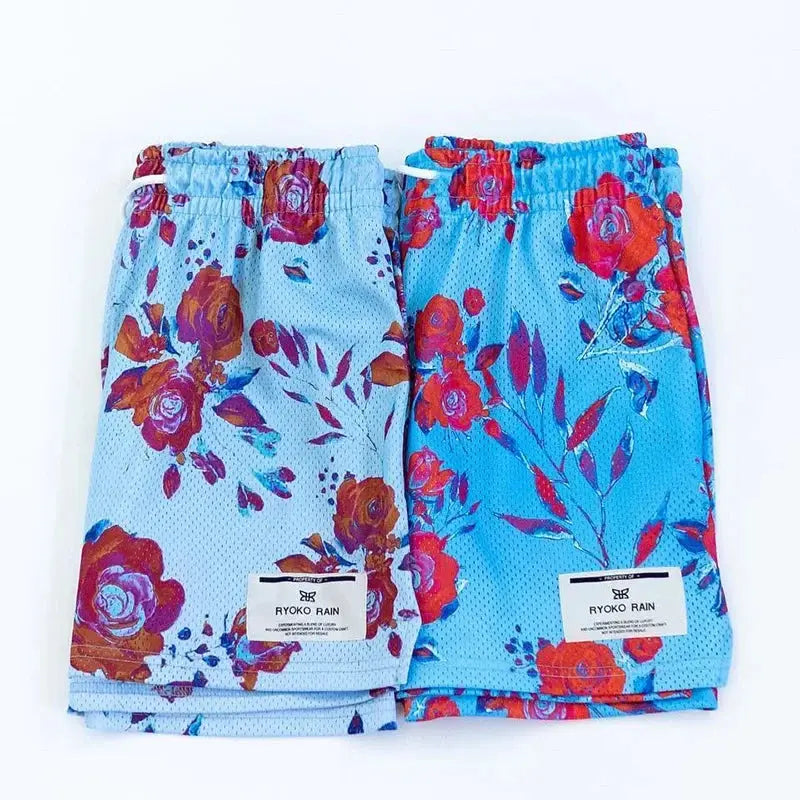 Oil Painting Style Mesh Shorts – Unisex Summer Sports & Training Wear