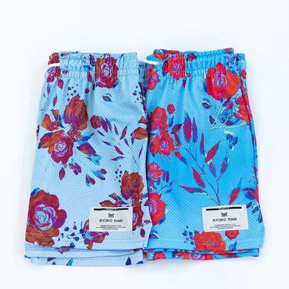 Oil Painting Style Mesh Shorts – Unisex Summer Sports & Training Wear