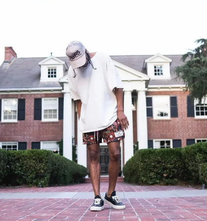 Oil Painting Style Mesh Shorts – Unisex Summer Sports & Training Wear