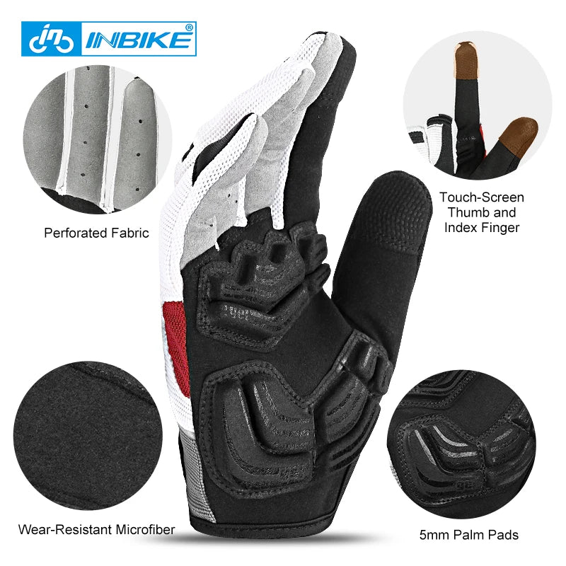 INBIKE Full Finger Cycling Gloves – MTB Touchscreen Bike & Sports Gloves