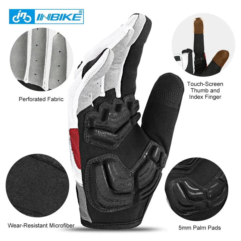 INBIKE Full Finger Cycling Gloves – MTB Touchscreen Bike & Sports Gloves PeakPursuitFitness