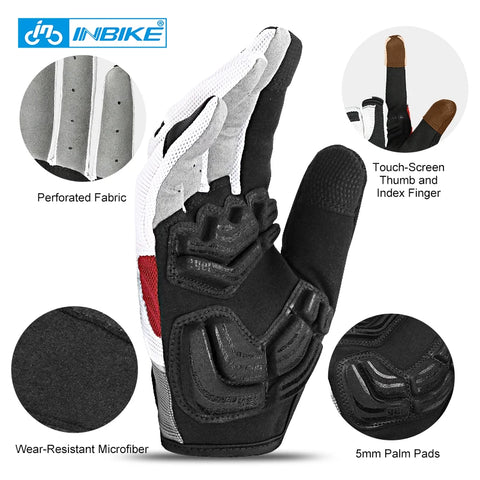 INBIKE Full Finger Cycling Gloves – MTB Touchscreen Bike & Sports Gloves