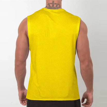 Men’s Sleeveless Gym Tank Top – Quick-Dry Mesh Muscle Workout Shirt