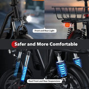 Electric Scooter with Seat – Long Range, High Speed, Pneumatic Tires