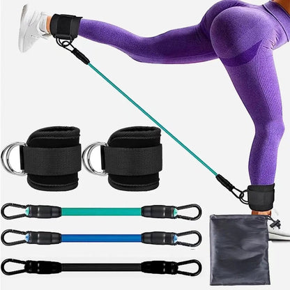 Ankle Strap Resistance Bands Hip Leg Strength Pull Rope Fitness Elastic Training Home Yoga Pilate Crossfit Workout Gym Equipment PeakPursuitFitness