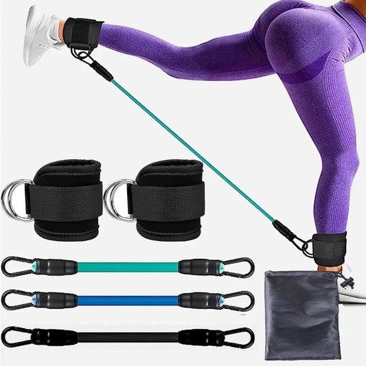 Ankle Strap Resistance Bands Hip Leg Strength Pull Rope Fitness Elastic Training Home Yoga Pilate Crossfit Workout Gym Equipment PeakPursuitFitness