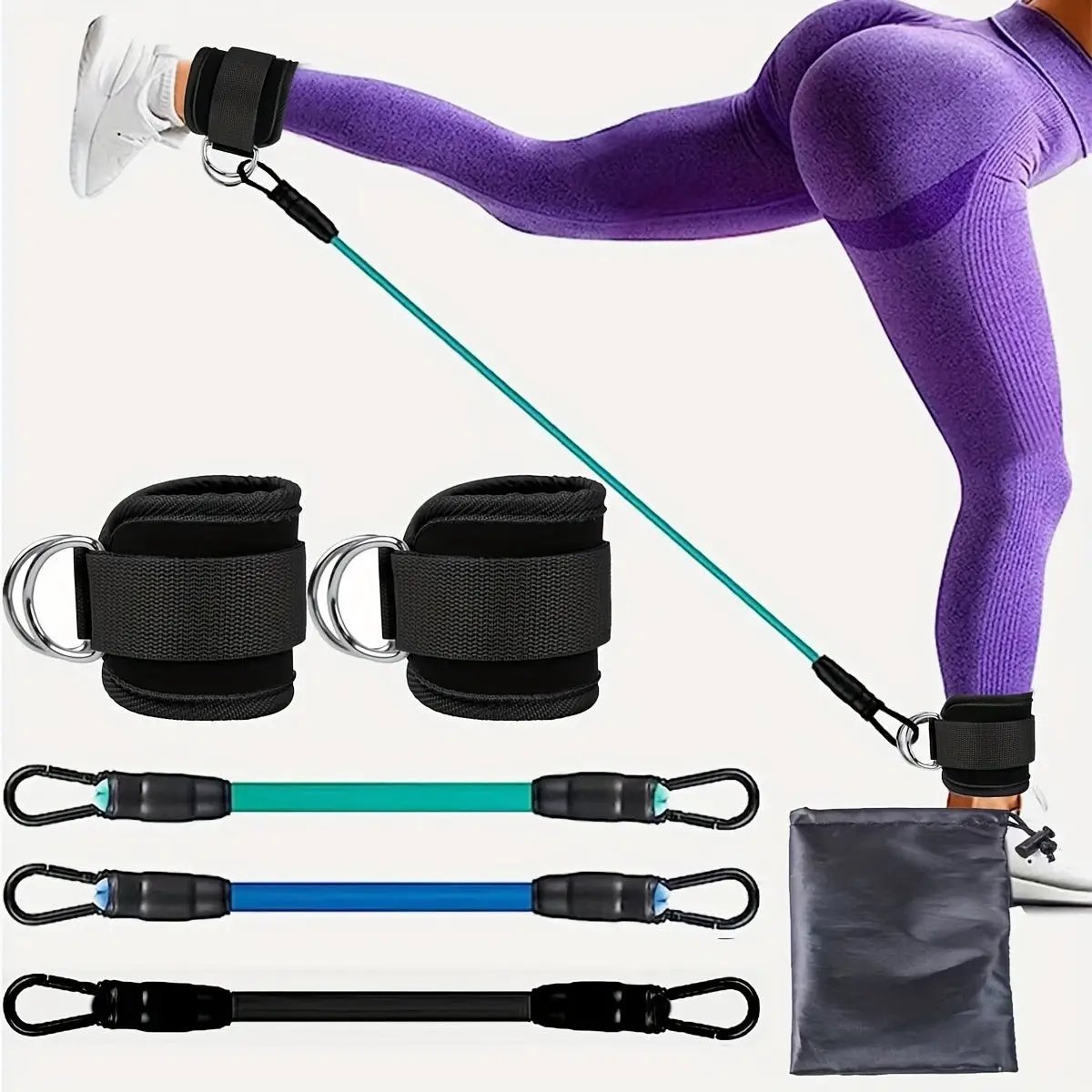 Ankle Strap Resistance Bands Hip Leg Strength Pull Rope Fitness Elastic Training Home Yoga Pilate Crossfit Workout Gym Equipment PeakPursuitFitness