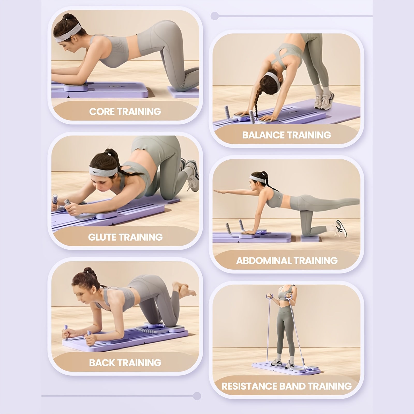 Adjustable Pilates Workout Board – Home Abs, Push-Up & Yoga Trainer