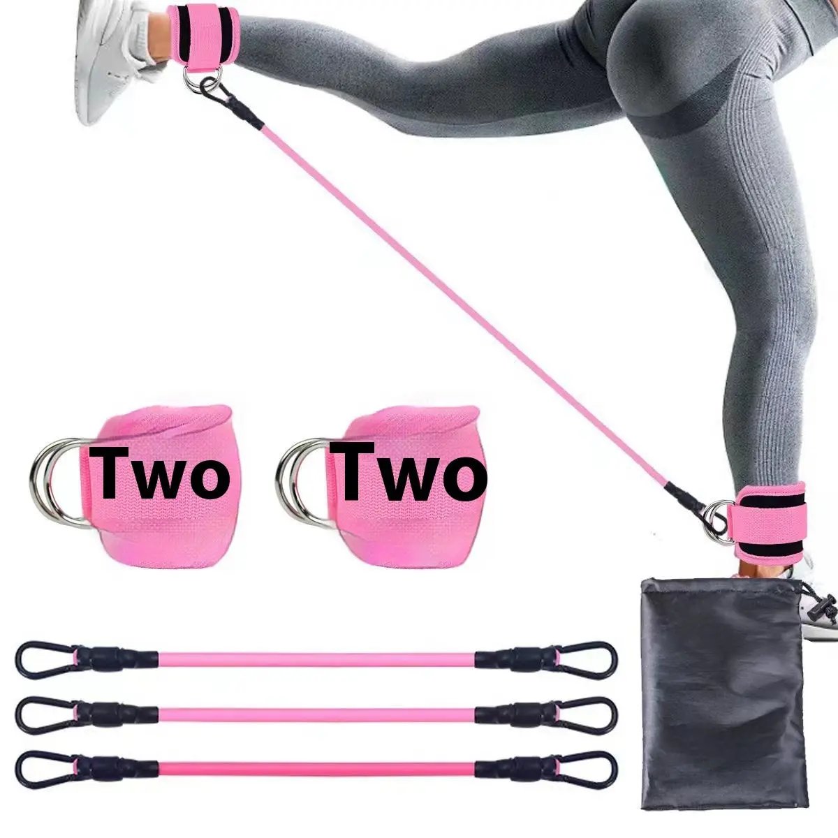 Ankle Strap Resistance Bands Hip Leg Strength Pull Rope Fitness Elastic Training Home Yoga Pilate Crossfit Workout Gym Equipment PeakPursuitFitness