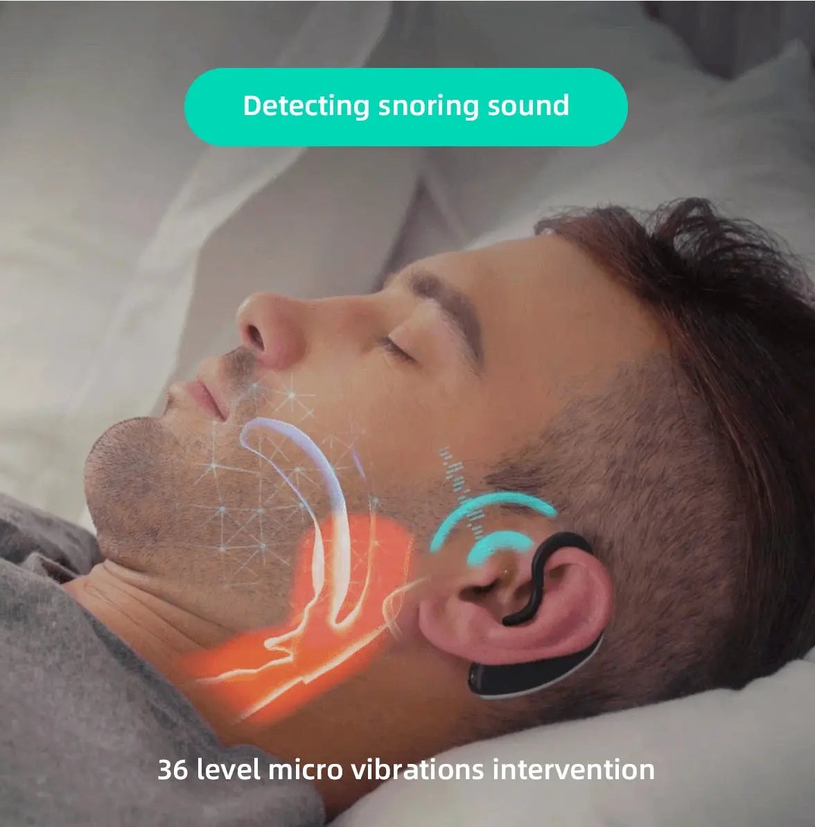 24 Hours Bluetooth Anti-snoring Device Charge Snore Earset Sleeping Aid Snoring Analyzes Sleep Datas Good Sleep PeakPursuitFitness